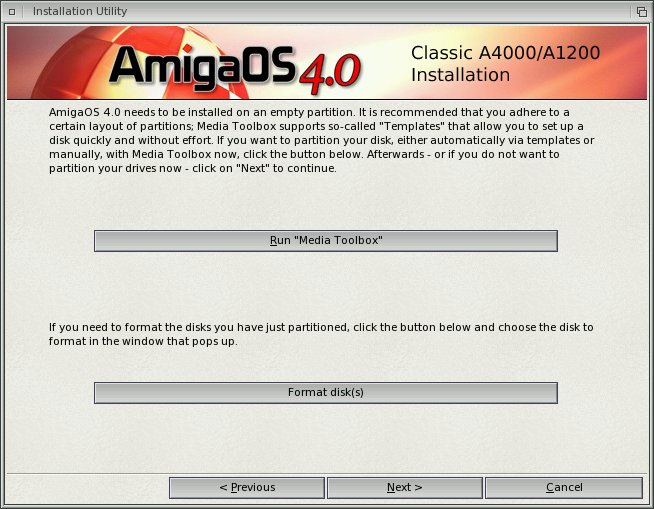 Installation AmigaOS 4 Classic