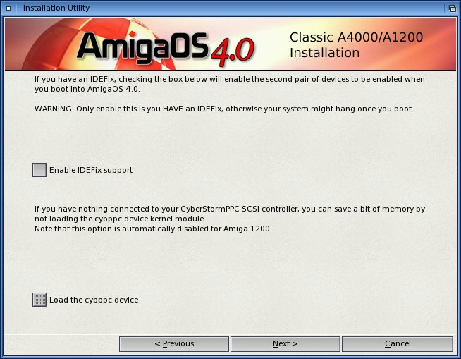 Installation AmigaOS 4 Classic