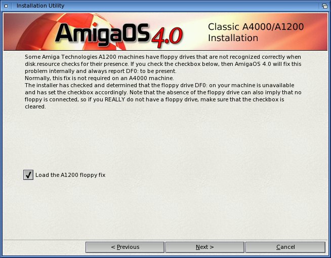 Installation AmigaOS 4 Classic