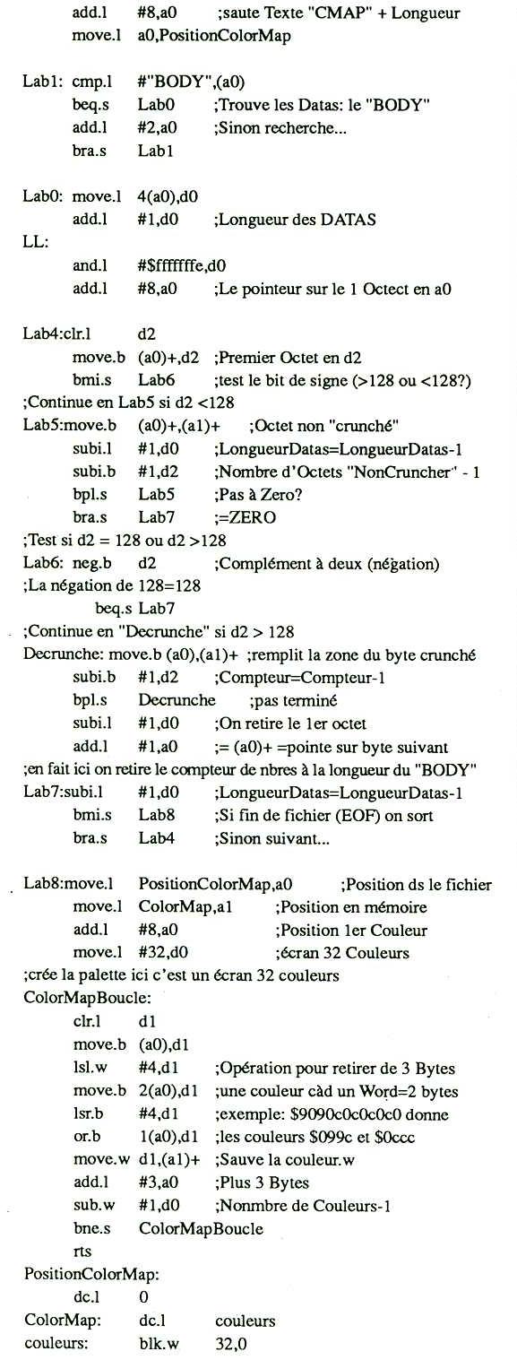 Compactage de donnes sur Amiga