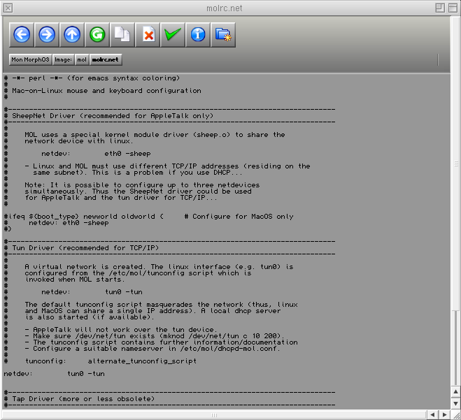 Ma configuration MOLK pour le rseau
