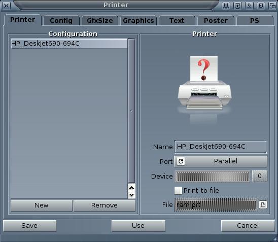 La prfrence Printer individualise