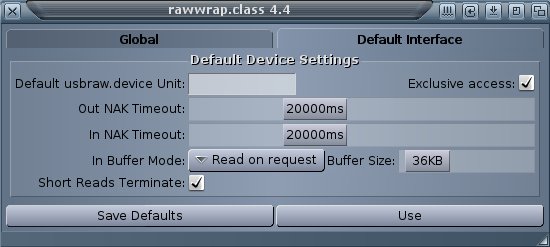 Configuration dans les prfrences de l'USB
