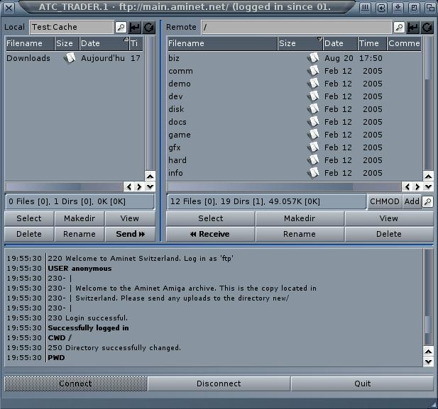 Poster sur Aminet avec votre client FTP (ici ATC)