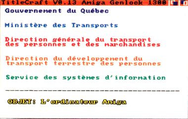 Évaluation de l'ordinateur Amiga par le Ministère des transports du Québec