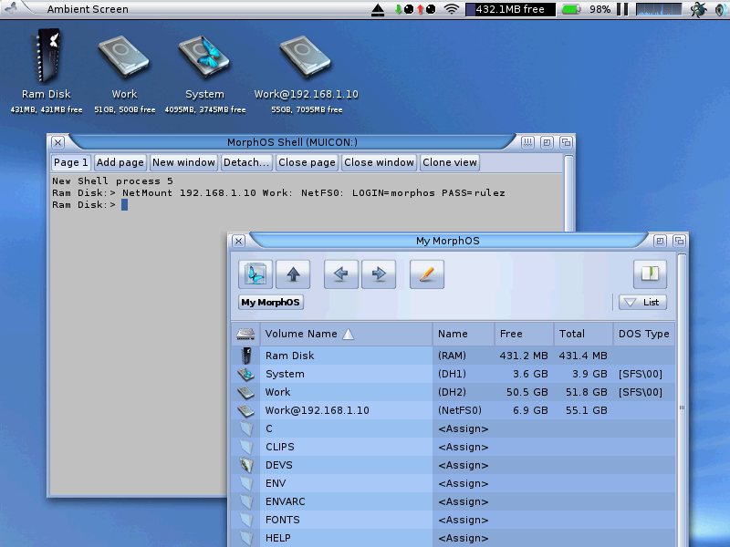 Monter lecteurs rseau sur MorphOS