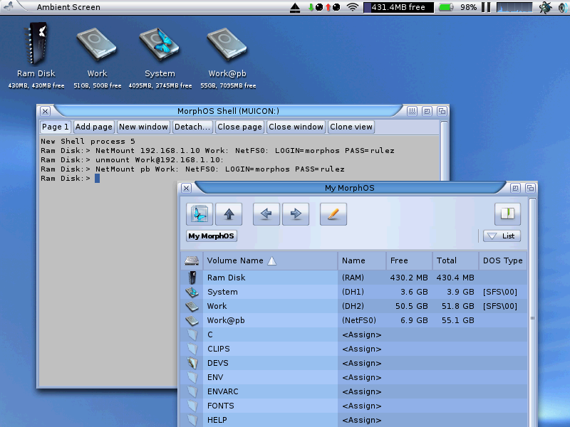 Monter lecteurs rseau sur MorphOS