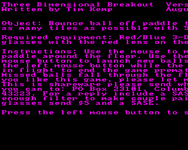 3D Breakout