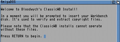 Installation et utilisation de ClassicWB