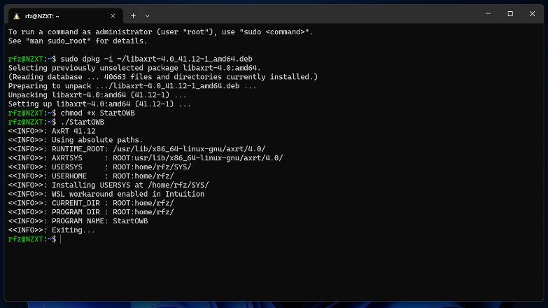 Installation d'Odyssey 64 bits sur AROS en hte Linux