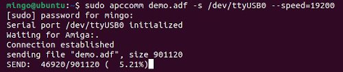 Transfert Amiga/Linux avec APCComm